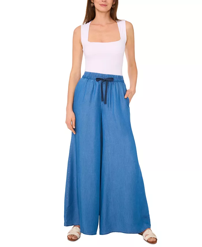 Женские брюки-клеш с завязками на талии и широкими штанинами Vince Camuto, синий
Женские брюки-клеш с завязками на талии и широкими штанинами Vince Camuto, синий