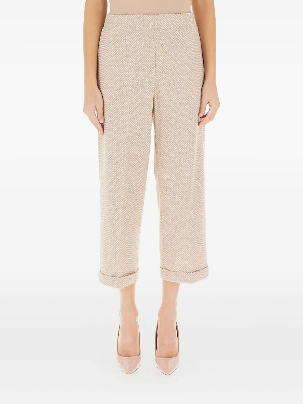 Брюки с манжетами из ткани "ёлочка" Liviana Conti, бежевый
Брюки с манжетами из ткани "ёлочка" Liviana Conti, бежевый