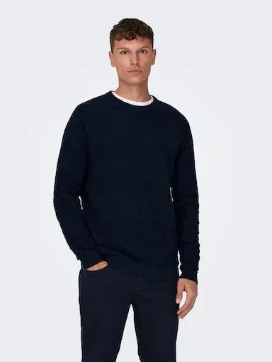 Свитер ONLY & SONS с круглым вырезом "ONSKALLE REG 12 STRUC CREW KNIT NOOS", синий
Свитер ONLY & SONS с круглым вырезом "ONSKALLE REG 12 STRUC CREW KNIT NOOS", синий