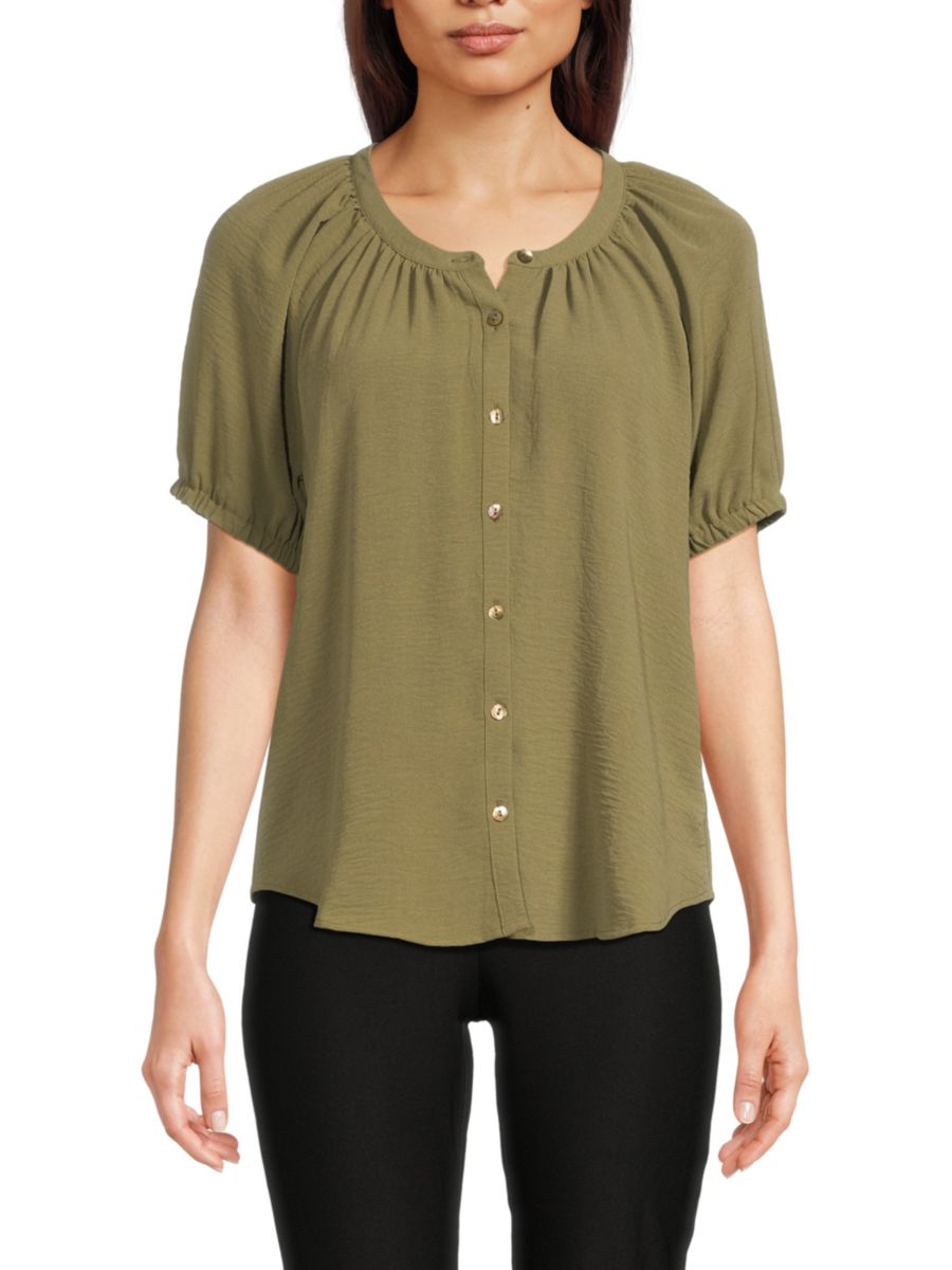 Рубашка с рукавами-фонариками Bobeau, оливковый
Рубашка с рукавами-фонариками Bobeau, оливковый