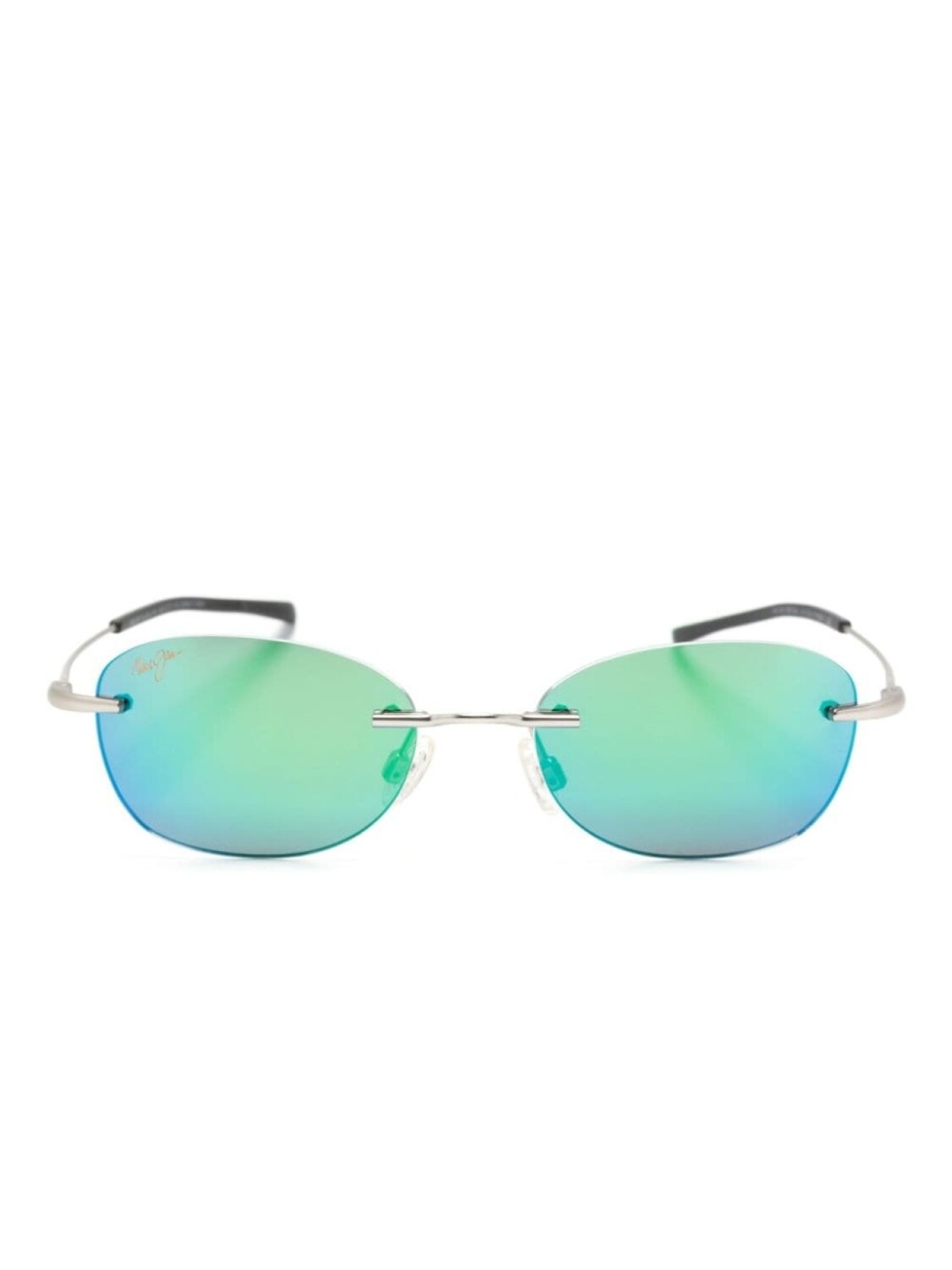 Maui Jim солнцезащитные очки Aki Aki в овальной оправе, серебристый 
Maui Jim солнцезащитные очки Aki Aki в овальной оправе, серебристый