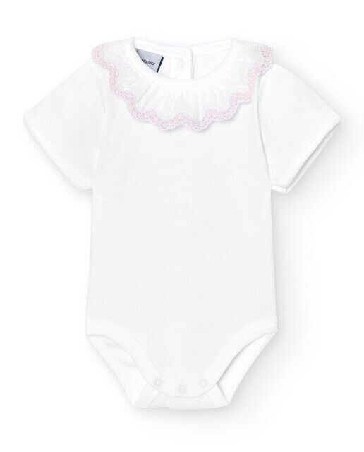 В упаковке 2 детских боди с рюшами и воротником-кошелек Babidú, розовый 
В упаковке 2 детских боди с рюшами и воротником-кошелек Babidú, розовый