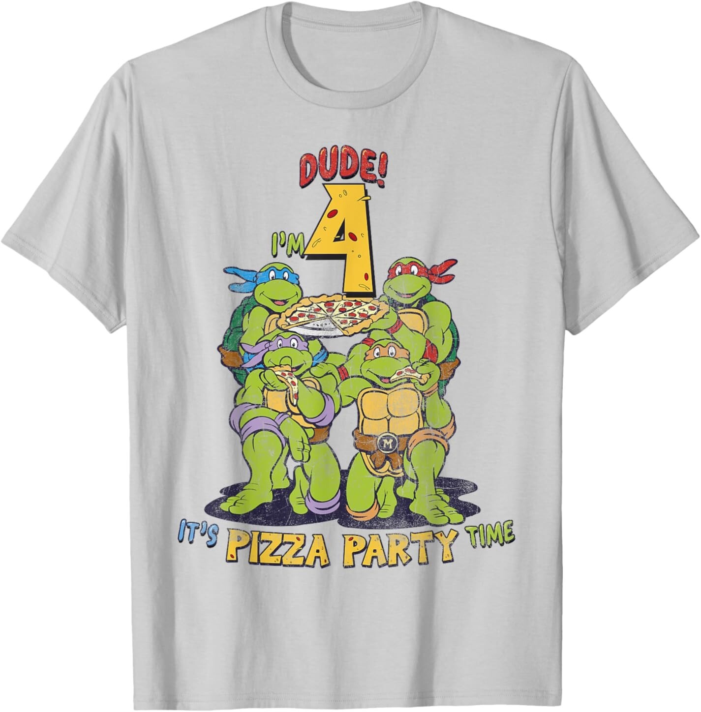 Мужская футболка Teenage Mutant Ninja Turtles I'm 4 Dude Pizza Birthday Party, серебристо-серый
Мужская футболка Teenage Mutant Ninja Turtles I'm 4 Dude Pizza Birthday Party, серебристо-серый
