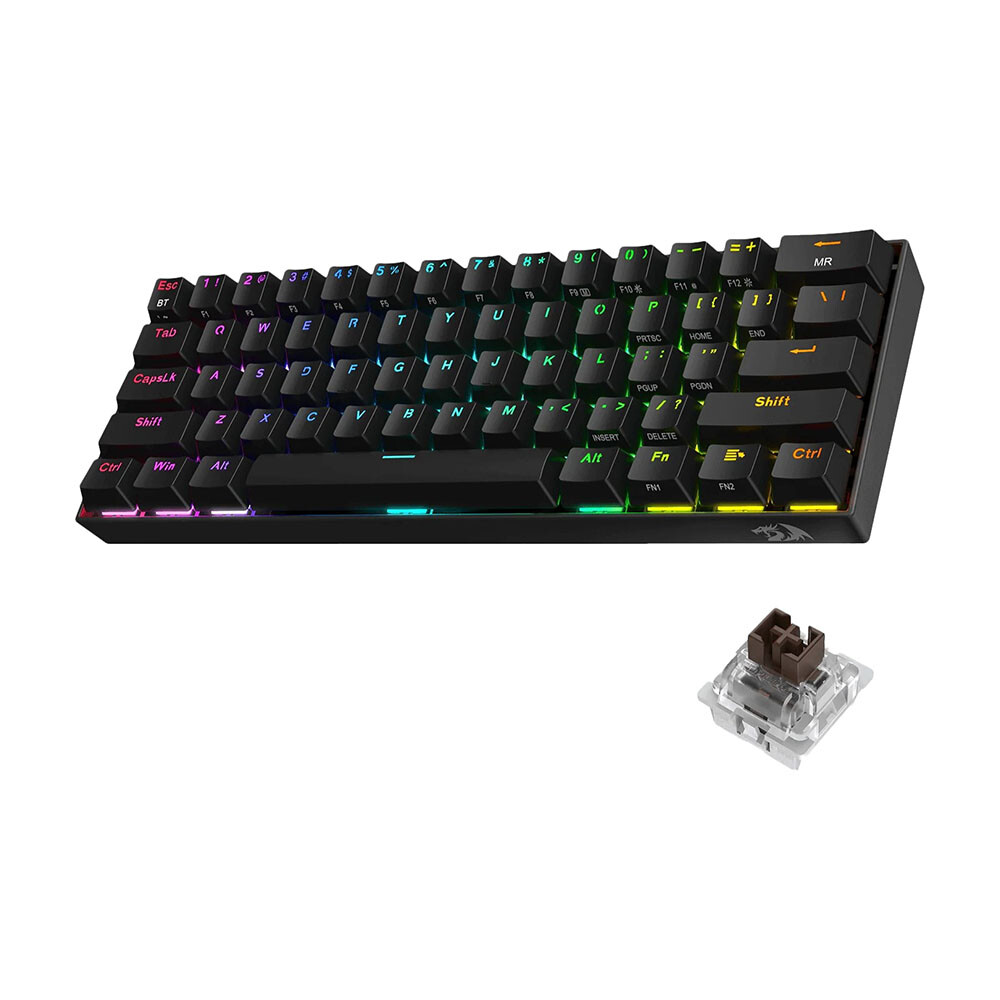 Клавиатура игровая беспроводная Redragon Draconic K530 Pro, Brown, черный, английская раскладка
Клавиатура игровая беспроводная Redragon Draconic K530 Pro, Brown, черный, английская раскладка