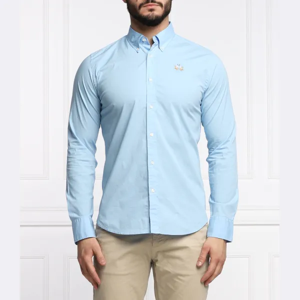 Рубашка узкого кроя с изображением льва La Martina, синий
Рубашка узкого кроя с изображением льва La Martina, синий