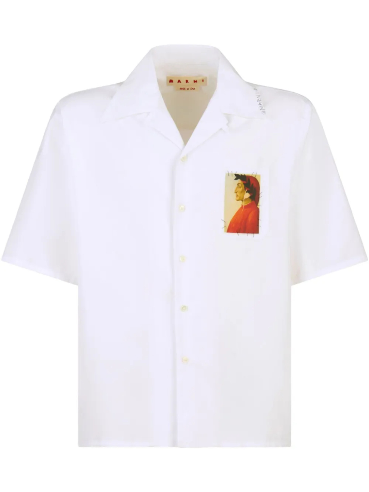 Рубашка с короткими рукавами и вышивкой Marni, белый
Рубашка с короткими рукавами и вышивкой Marni, белый