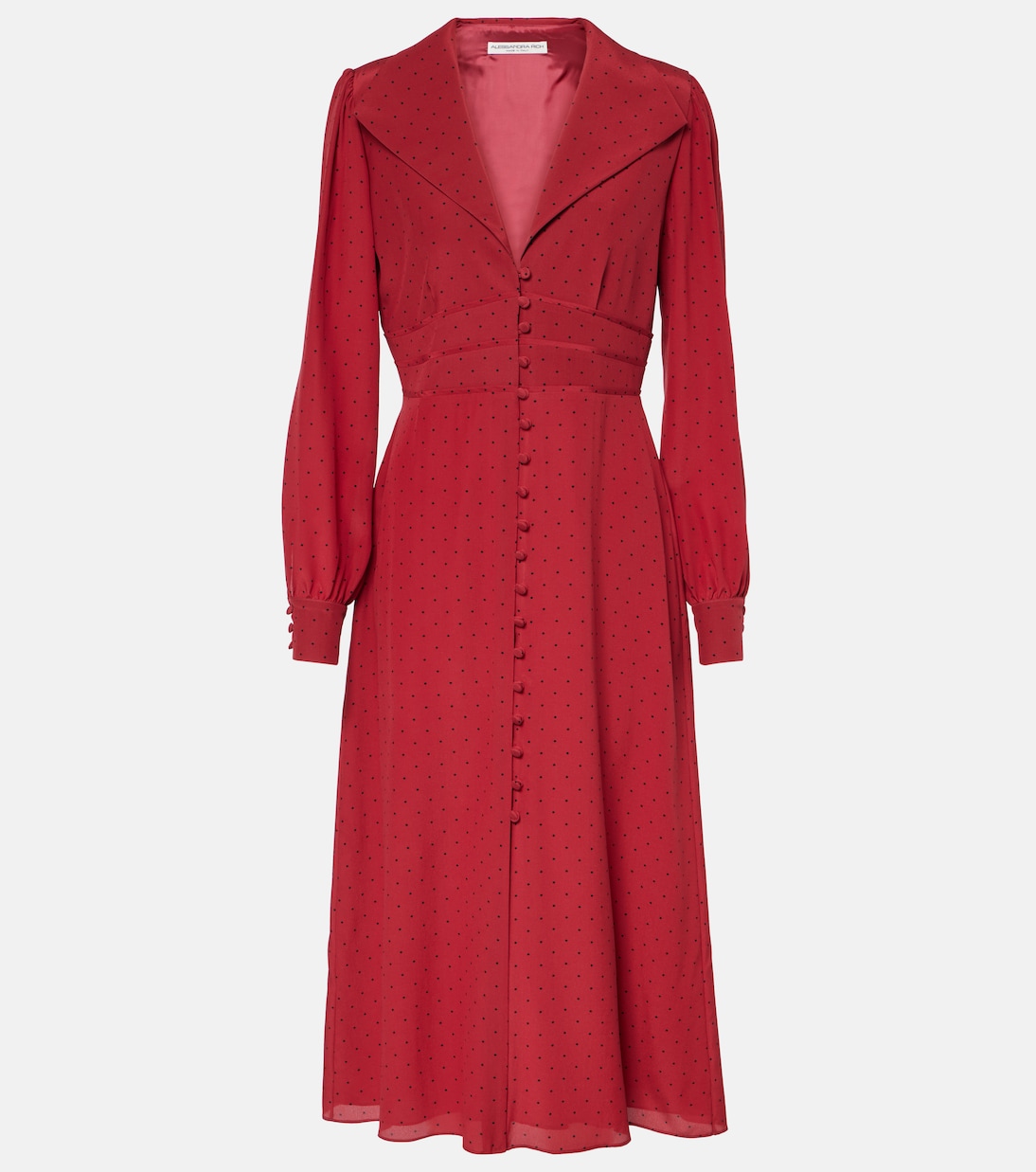 Шелковое платье миди в горошек Alessandra Rich, Boedeaux Black
Шелковое платье миди в горошек Alessandra Rich, Boedeaux Black