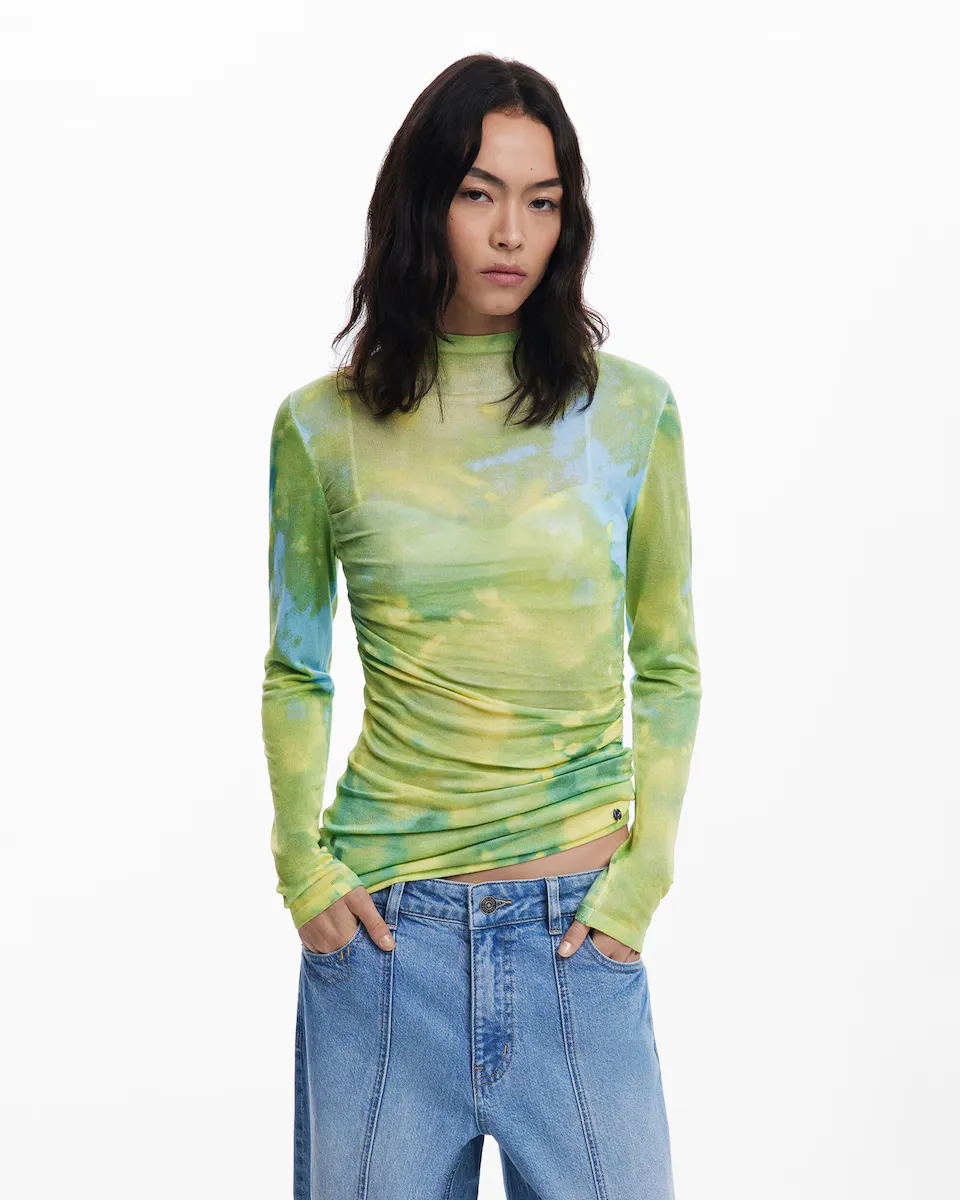 Женский тонкий драпированный джемпер в акварельной расцветке Desigual, зеленый
Женский тонкий драпированный джемпер в акварельной расцветке Desigual, зеленый