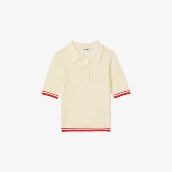Поло Sandro из смесового хлопка с контрастной отделкой, бежево-красный
Поло Sandro из смесового хлопка с контрастной отделкой, бежево-красный