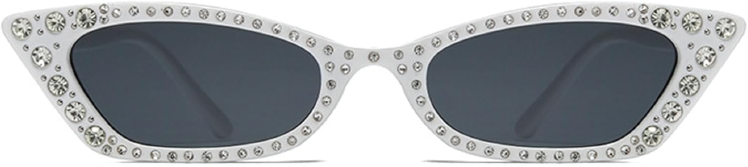 Удлинённые узкие солнцезащитные очки «кошачий глаз» для женщин в стиле ретро 90-х, женские солнцезащитные очки со стразами, модные маленькие очки с бриллиантами mincl, White
Удлинённые узкие солнцезащитные очки «кошачий глаз» для женщин в стиле ретро 90-х, женские солнцезащитные очки со стразами, модные маленькие очки с бриллиантами mincl, White