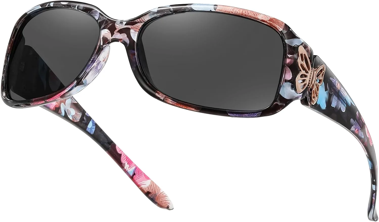 Женские поляризованные солнцезащитные очки HAOLOTA - модный дизайн в форме бабочки с обтекаемой формой и защитой от УФ-излучения UV400, A02 Flower Frame/Grey Lens
Женские поляризованные солнцезащитные очки HAOLOTA - модный дизайн в форме бабочки с обтекаемой формой и защитой от УФ-излучения UV400, A02 Flower Frame/Grey Lens