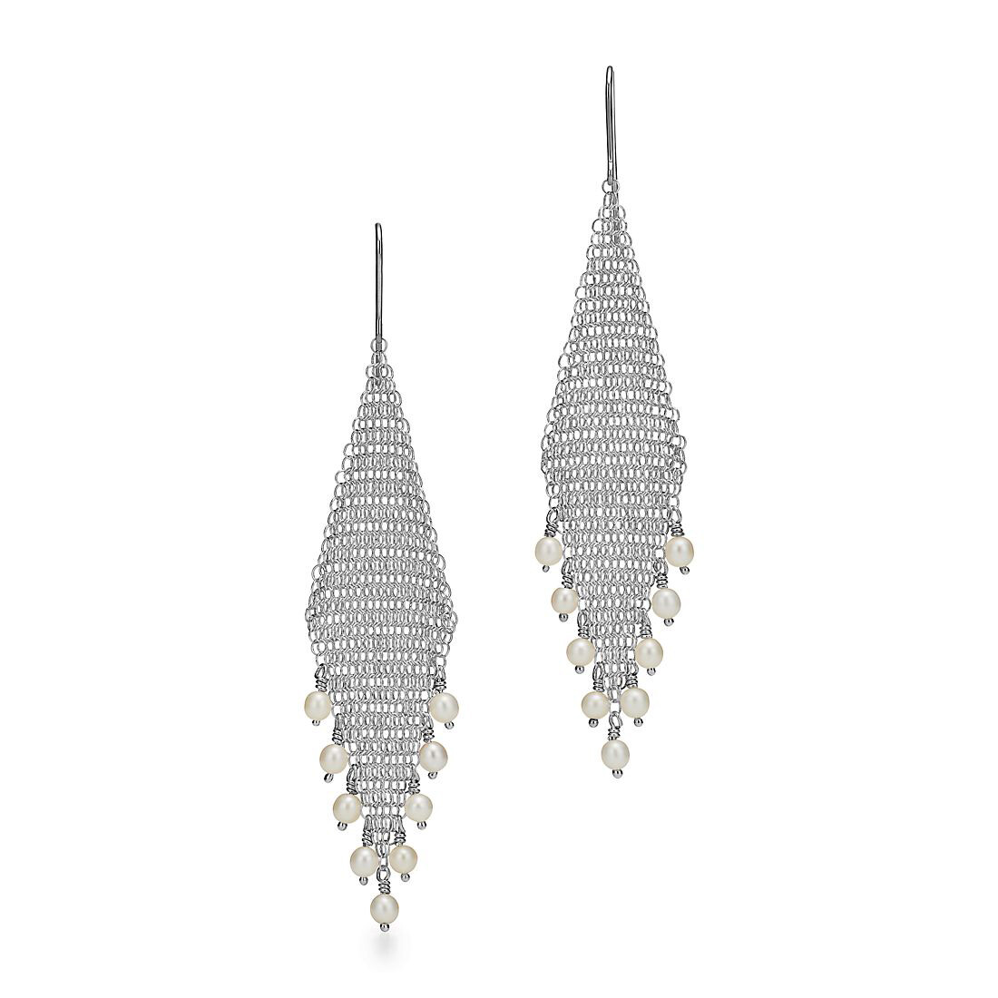 Серьги Tiffany & Co. Elsa Peretti Mesh Fringe, серебро 
Серьги Tiffany & Co. Elsa Peretti Mesh Fringe, серебро