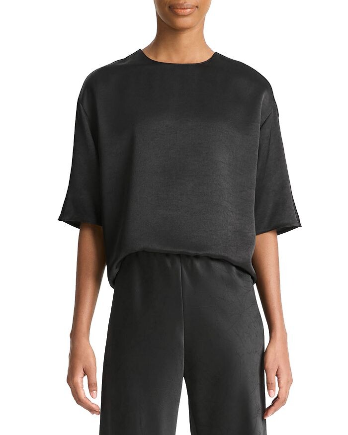 Атласная блузка Vince из струящегося материала, черный
Атласная блузка Vince из струящегося материала, черный