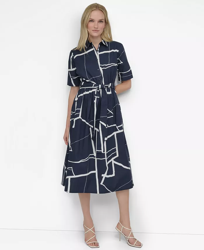 Женское платье-рубашка из хлопка с принтом DKNY, синий
Женское платье-рубашка из хлопка с принтом DKNY, синий