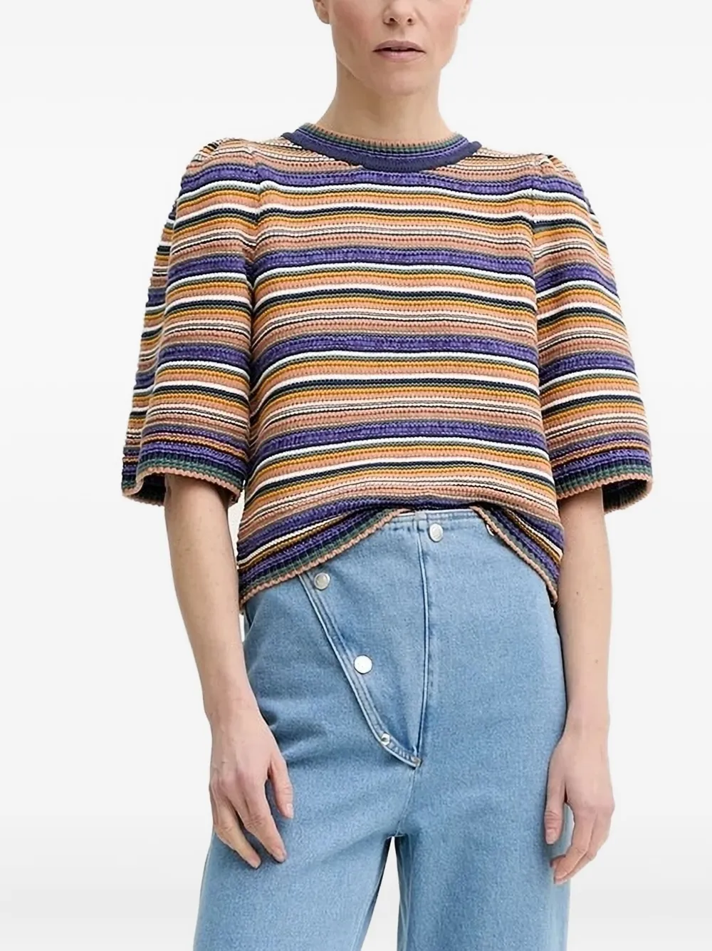 Рубашка в полоску с рукавами-буфами Ba&Sh, оранжевый
Рубашка в полоску с рукавами-буфами Ba&Sh, оранжевый