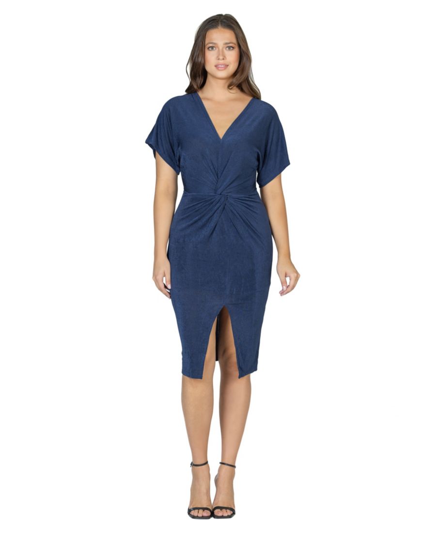 Женское платье с короткими рукавами, V-образным вырезом и разрезом спереди 24seven Comfort Apparel, Navy
Женское платье с короткими рукавами, V-образным вырезом и разрезом спереди 24seven Comfort Apparel, Navy
