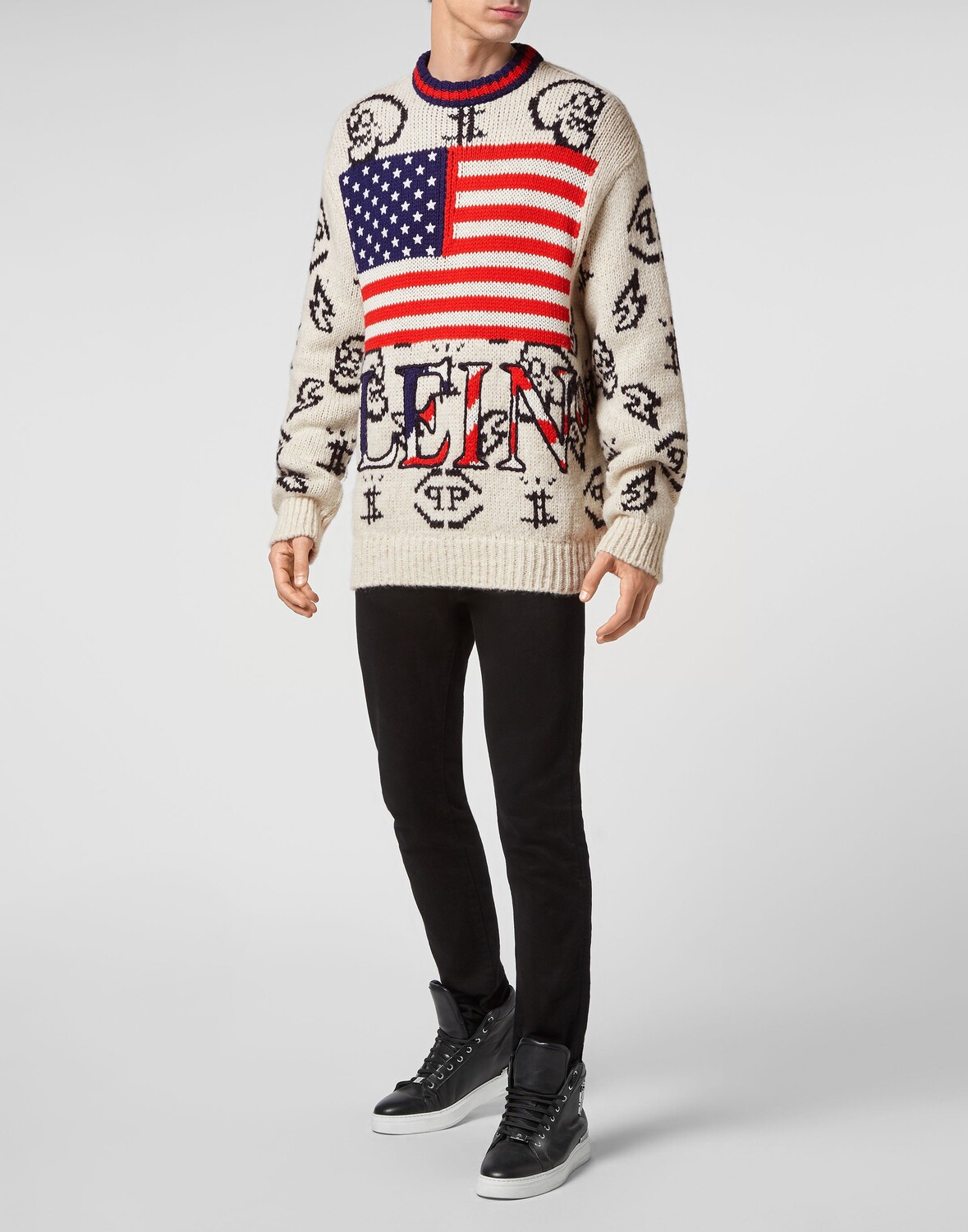 Пуловер из мериносовой шерсти с круглым вырезом США LS Philipp Plein, цвет Cream
Пуловер из мериносовой шерсти с круглым вырезом США LS Philipp Plein, цвет Cream