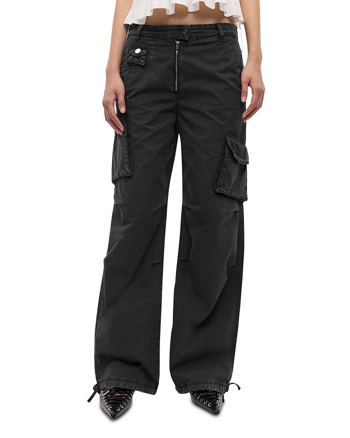 Брюки из постиранного хлопкового твила GANNI, черный
Брюки из постиранного хлопкового твила GANNI, черный