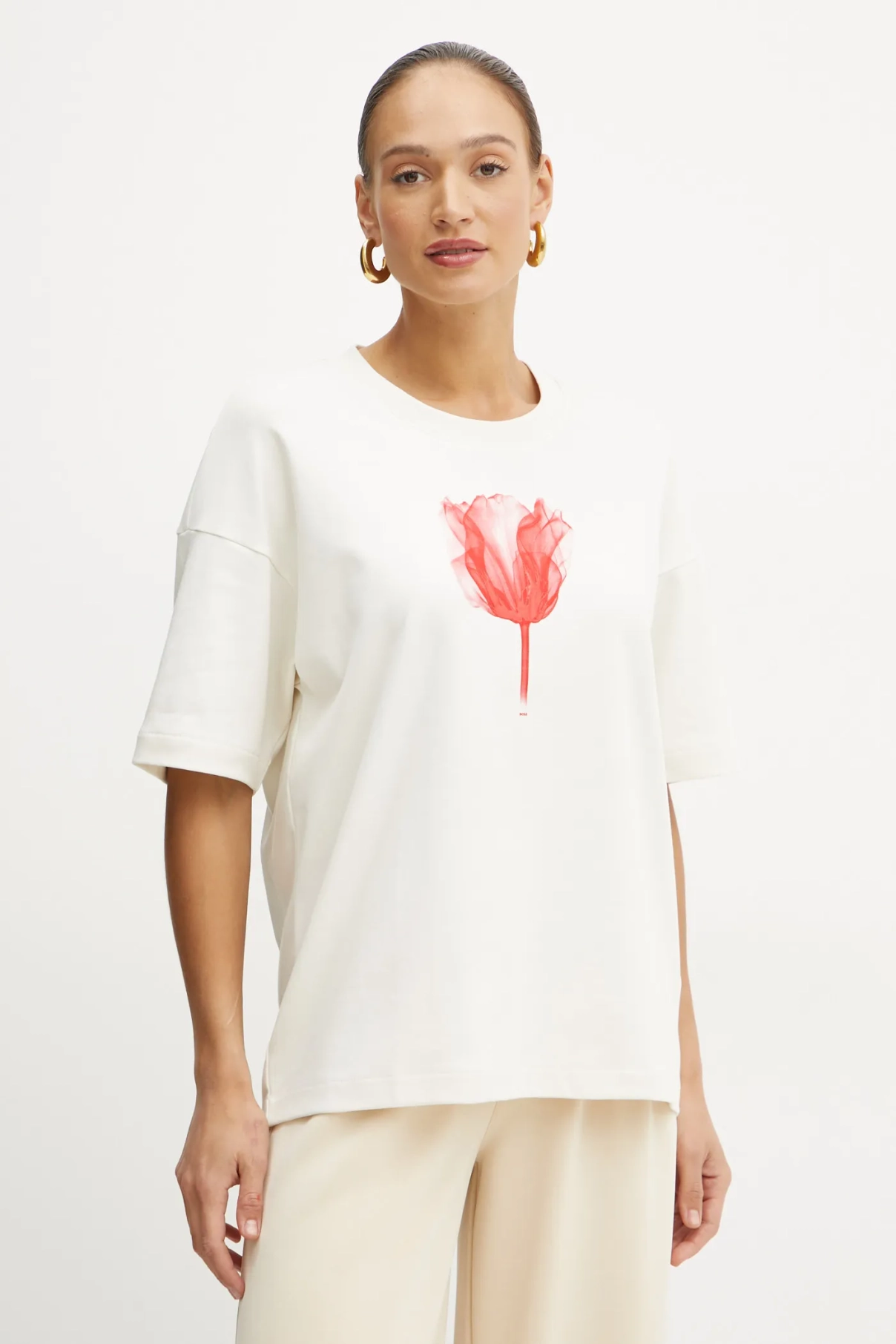 Хлопковая футболка BOSS, бежевый
Хлопковая футболка BOSS, бежевый