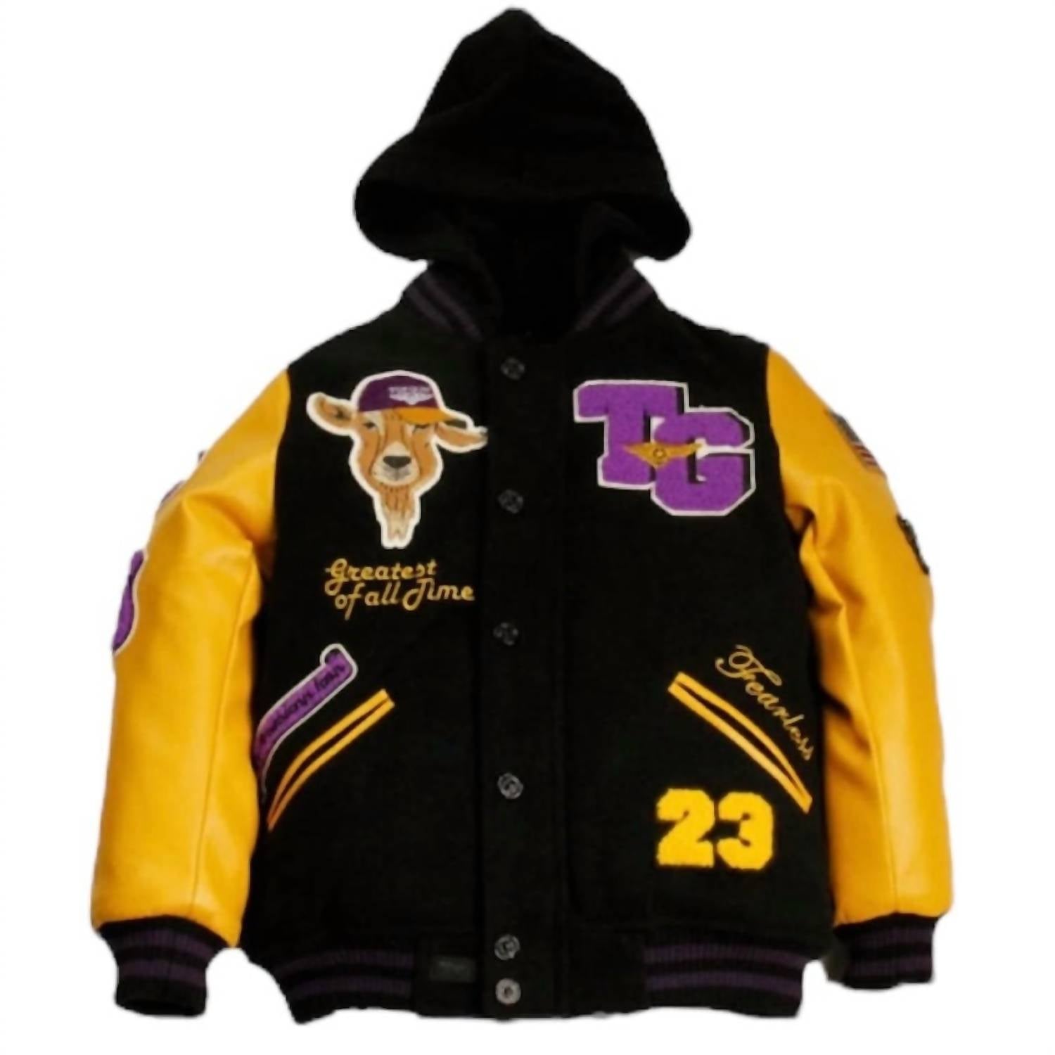 Детская бейсбольная куртка "The Goat" в черно-желтом цвете Top Gun
Детская бейсбольная куртка "The Goat" в черно-желтом цвете Top Gun