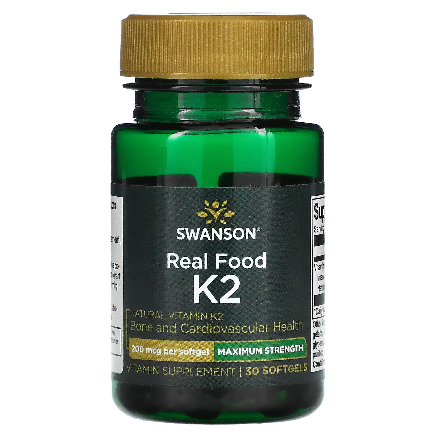 Swanson, Maximum Strength, Real Food K2, 200 мкг, 30 мягких таблеток
Swanson, Maximum Strength, Real Food K2, 200 мкг, 30 мягких таблеток