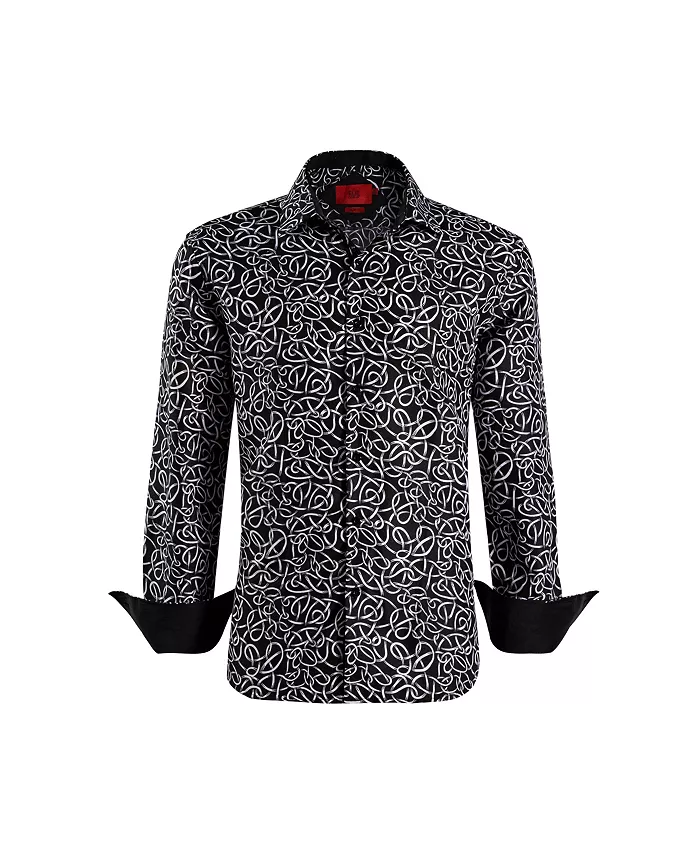 Черная облегающая рубашка на пуговицах с принтом "Swirl" для мальчиков-подростков Elie Balleh, черный
Черная облегающая рубашка на пуговицах с принтом "Swirl" для мальчиков-подростков Elie Balleh, черный