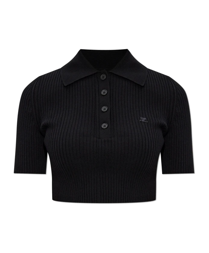 Короткий топ с вышитым логотипом. Courrã¨Ges, черный
Короткий топ с вышитым логотипом. Courrã¨Ges, черный