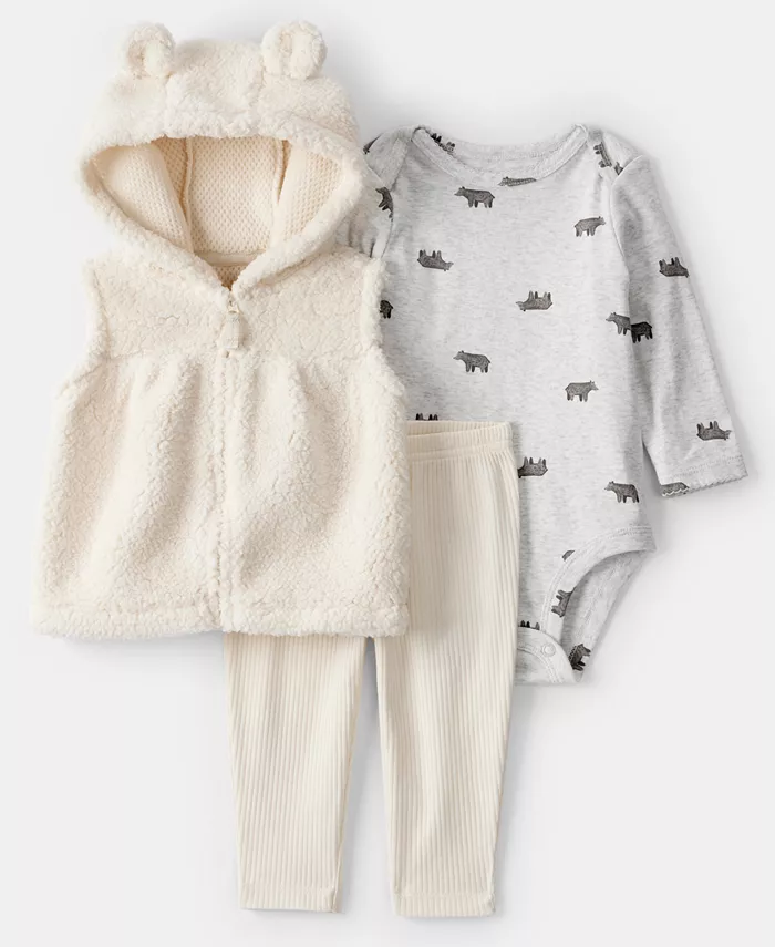 Комплект из 3 предметов для девочек: жилет на молнии, боди и штанишки Carter'S, слоновая кость/кремовый
Комплект из 3 предметов для девочек: жилет на молнии, боди и штанишки Carter'S, слоновая кость/кремовый