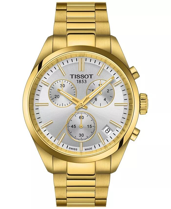 Мужские швейцарские часы-хронограф PR 100 с золотистым браслетом из нержавеющей стали, 40 мм Tissot
Мужские швейцарские часы-хронограф PR 100 с золотистым браслетом из нержавеющей стали, 40 мм Tissot