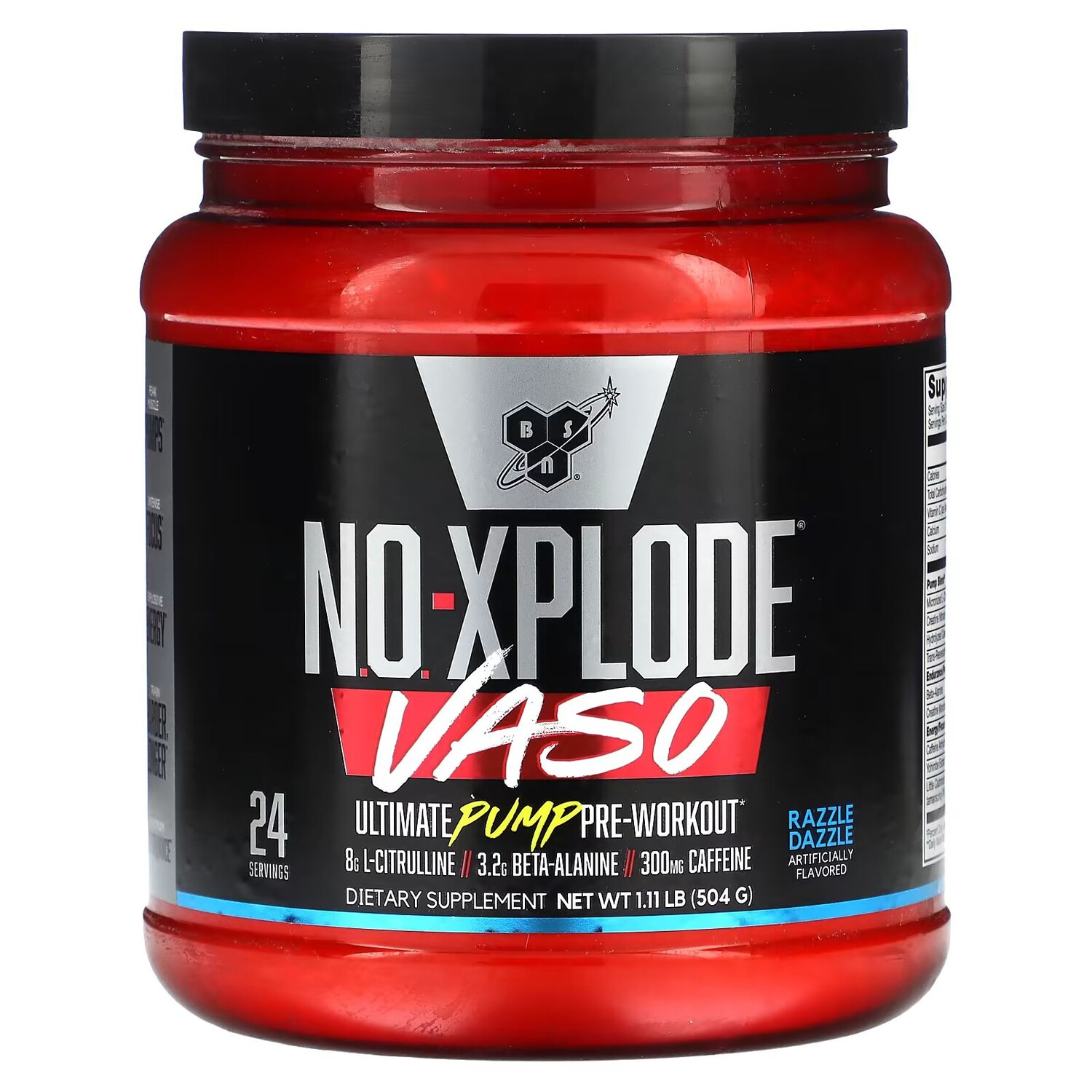 No-Xplode VASO, Предтренировочный комплекс Ultimate Pump, Razzle Dazzle, 1,11 фунта (504 г) Bsn
No-Xplode VASO, Предтренировочный комплекс Ultimate Pump, Razzle Dazzle, 1,11 фунта (504 г) Bsn