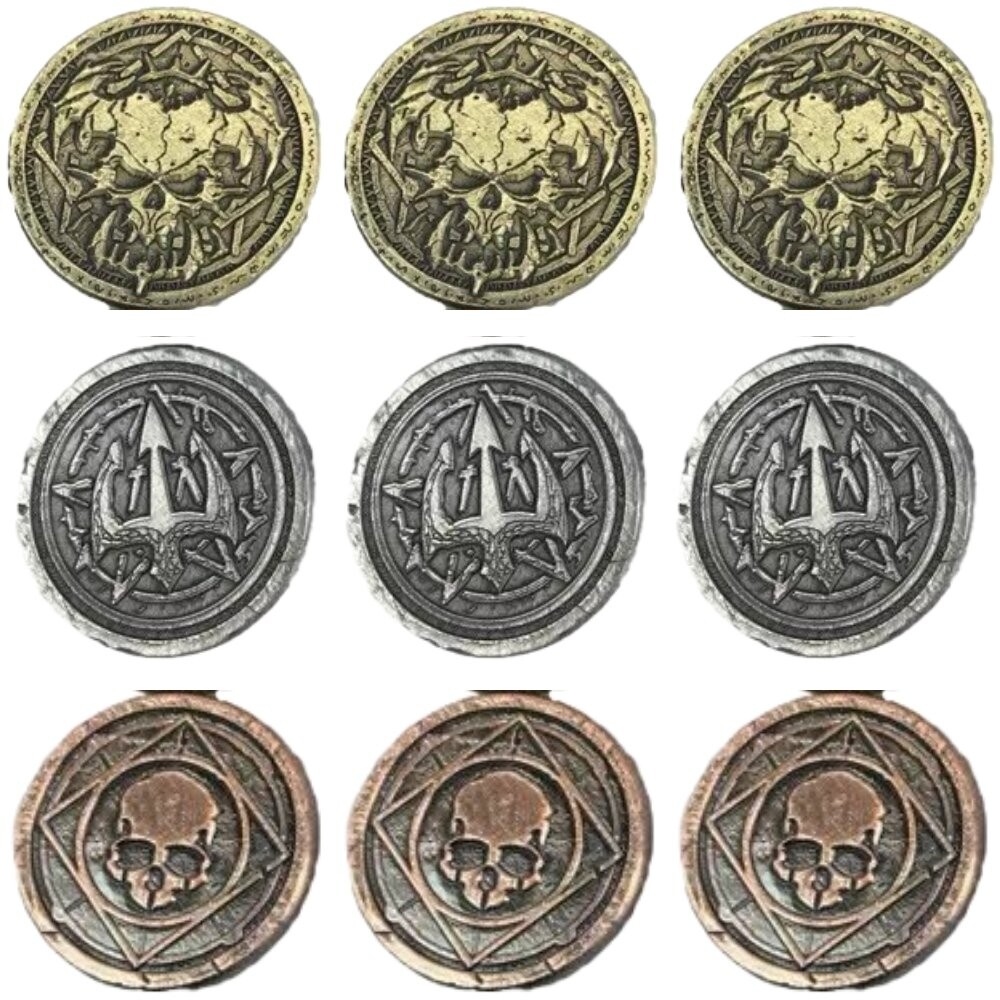 Набор из 9 металлических монет-монстров RGFK 
Набор из 9 металлических монет-монстров RGFK