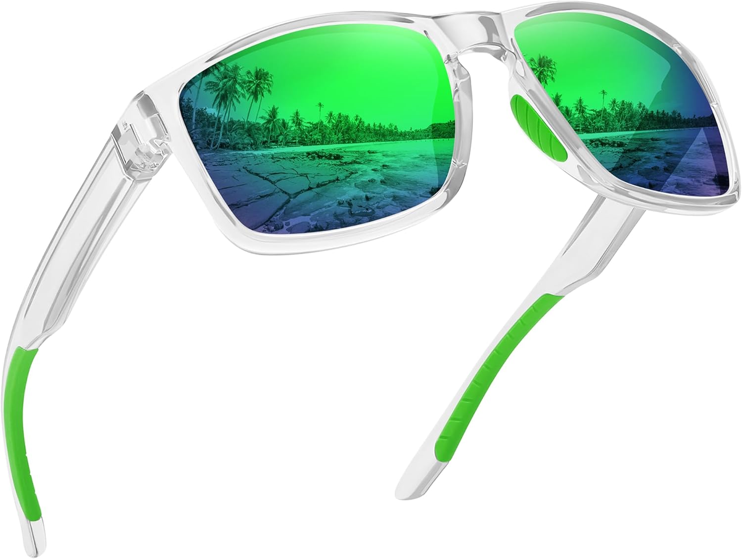 Спортивные поляризованные солнцезащитные очки для мужчин и женщин с защитой от УФ-излучения, небьющиеся, для вождения, бега, рыбалки, походов Ofwin, Clear Frame/Green Mirror Lens
Спортивные поляризованные солнцезащитные очки для мужчин и женщин с защитой от УФ-излучения, небьющиеся, для вождения, бега, рыбалки, походов Ofwin, Clear Frame/Green Mirror Lens