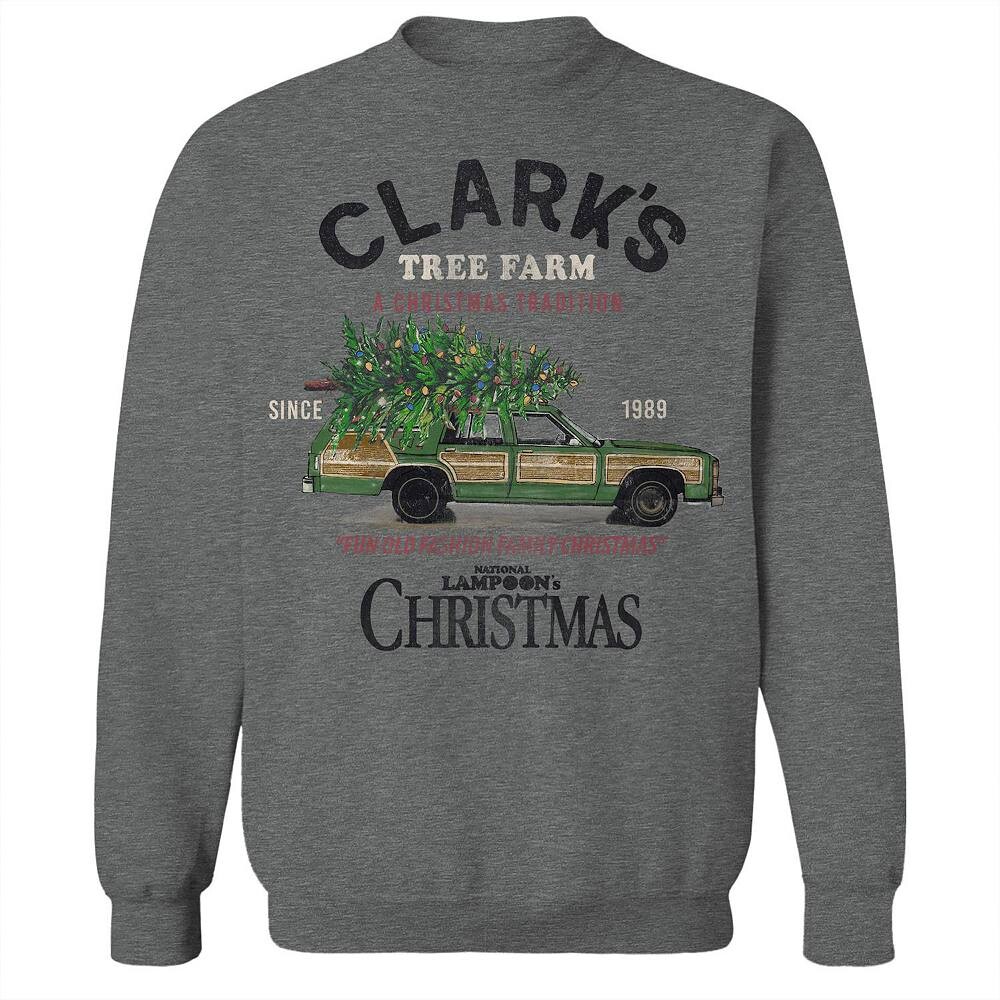 Мужской флисовый свитшот с рисунком Tree Farm Sign National Lampoon's Christmas Vacation Licensed Character, цвет Graphite Heather 
Мужской флисовый свитшот с рисунком Tree Farm Sign National Lampoon's Christmas Vacation Licensed Character, цвет Graphite Heather