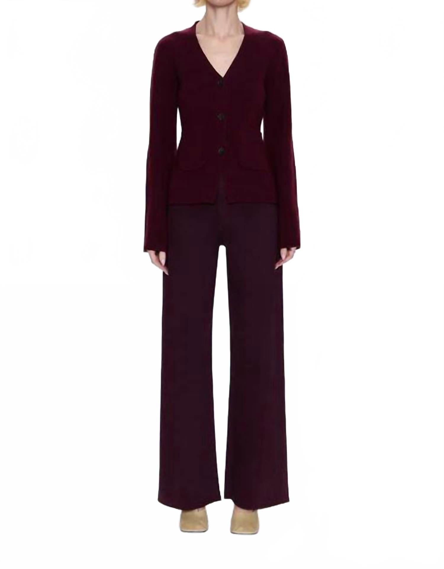 PISTOLA Джинсы с высокой посадкой и широкими штанинами цвета бордо
PISTOLA Джинсы с высокой посадкой и широкими штанинами цвета бордо