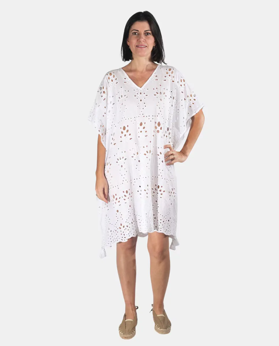 Ажурный вышитый кафтан Kbas, белый
Ажурный вышитый кафтан Kbas, белый