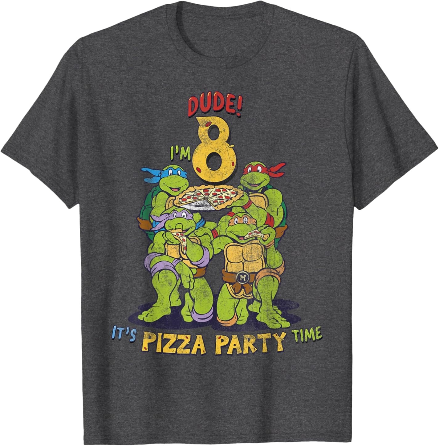 Мужская футболка Teenage Mutant Ninja Turtles I'm 8 Dude Pizza Birthday Party, темно-серый вереск
Мужская футболка Teenage Mutant Ninja Turtles I'm 8 Dude Pizza Birthday Party, темно-серый вереск