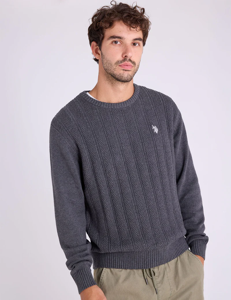 Свитер U.S. Polo Assn Vertical Textured Crew Neck, серый
Свитер U.S. Polo Assn Vertical Textured Crew Neck, серый