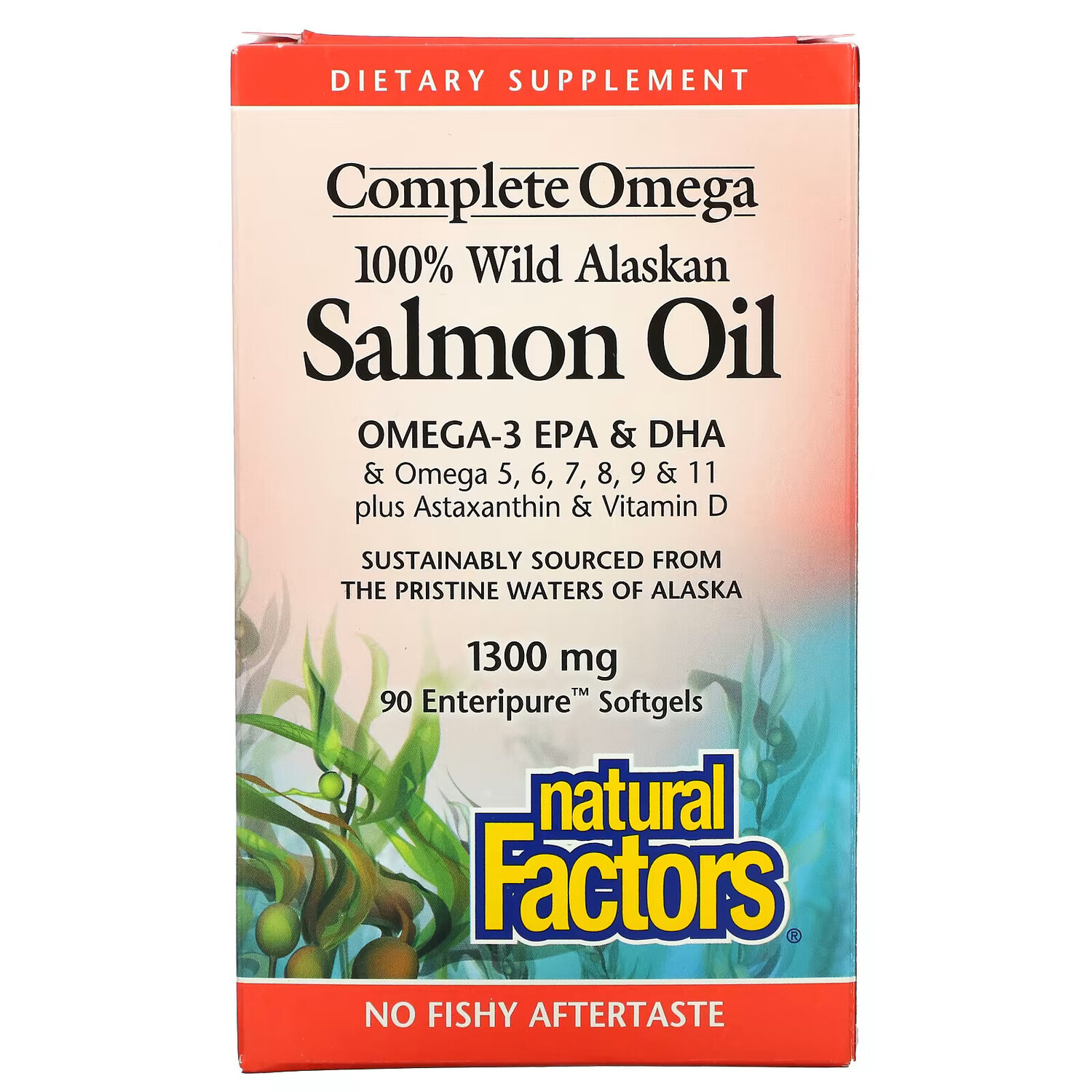 Natural Factors, 100% жир дикого аляскинского лосося, 1300 мг, 90 капсул Enteripure
Natural Factors, 100% жир дикого аляскинского лосося, 1300 мг, 90 капсул Enteripure