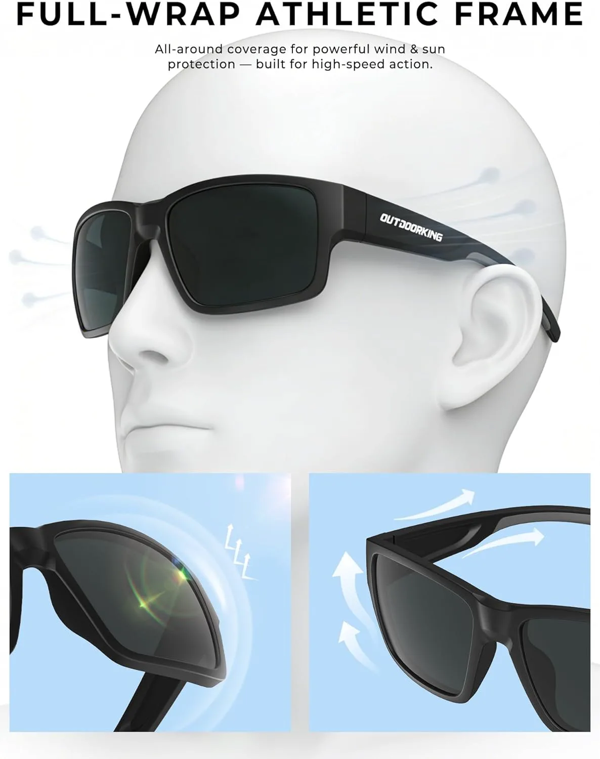 Поляризованные спортивные солнцезащитные очки для мужчин и женщин, защита от УФ-излучения UV400, обтекаемые очки для вождения, рыбалки OUTDOORKING, Purple + Purple
Поляризованные спортивные солнцезащитные очки для мужчин и женщин, защита от УФ-излучения UV400, обтекаемые очки для вождения, рыбалки OUTDOORKING, Purple + Purple