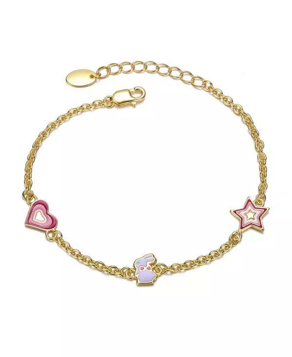 Браслет из стерлингового серебра 14 карат с позолотой и подвесками в виде сердца, звезды и кролика Gigigirl, multi-colored
Браслет из стерлингового серебра 14 карат с позолотой и подвесками в виде сердца, звезды и кролика Gigigirl, multi-colored