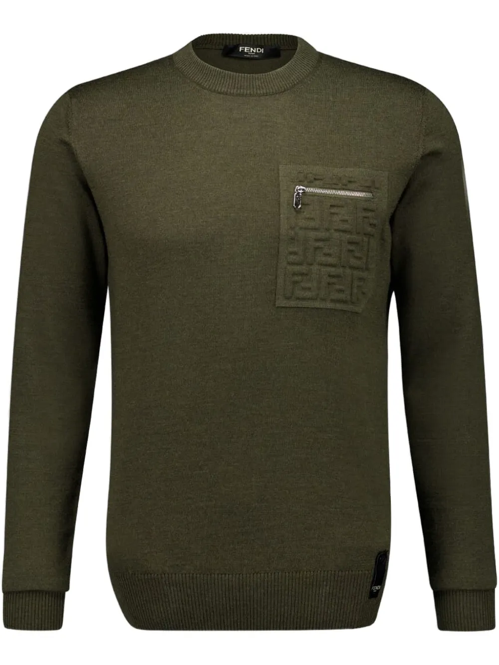 Трикотажный джемпер FENDI, зеленый 
Трикотажный джемпер FENDI, зеленый