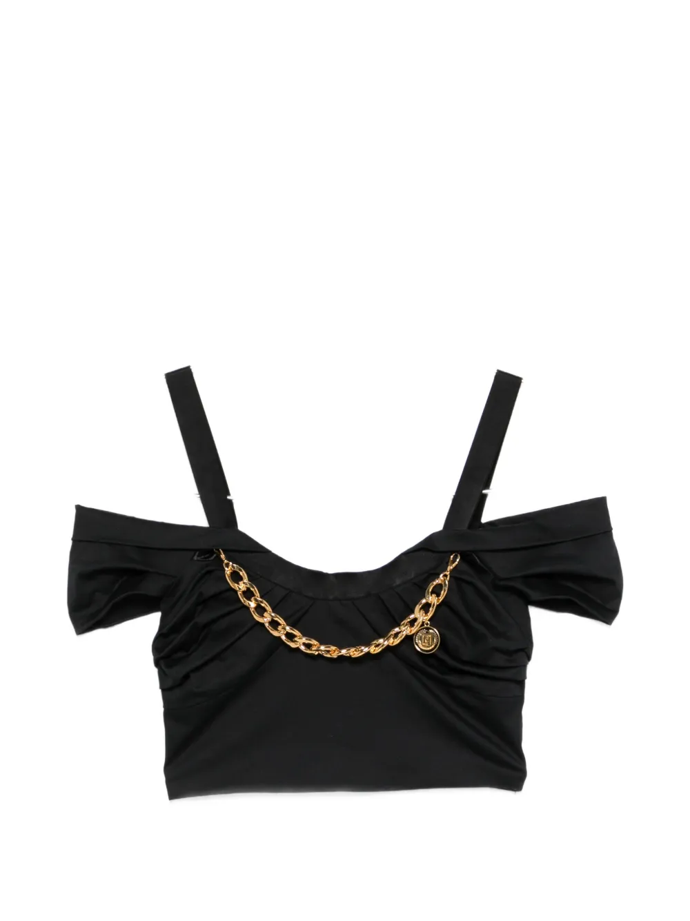 Укороченный топ с цепочкой Elisabetta Franchi, черный
Укороченный топ с цепочкой Elisabetta Franchi, черный