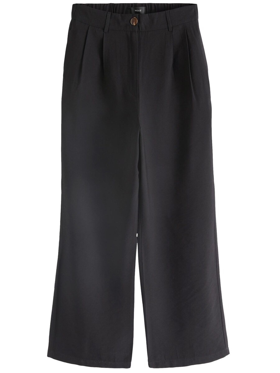 Широкие брюки со складкой спереди Next, черный 
Широкие брюки со складкой спереди Next, черный