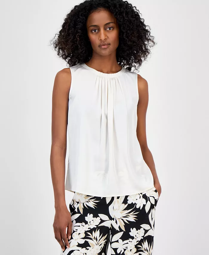 Женская плиссированная блузка без рукавов Anne Klein, белый
Женская плиссированная блузка без рукавов Anne Klein, белый