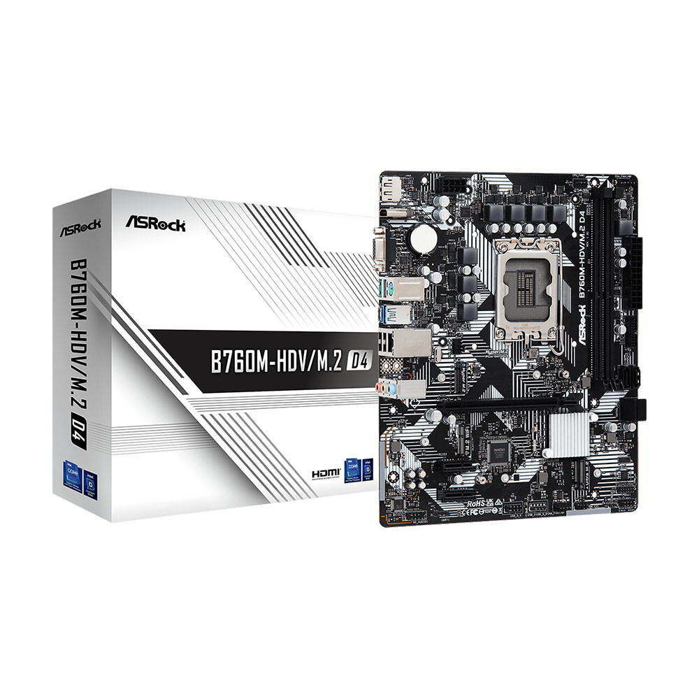 Материнская плата ASRock B760M-HDV/M.2 D4, LGA1700, DDR4
Материнская плата ASRock B760M-HDV/M.2 D4, LGA1700, DDR4