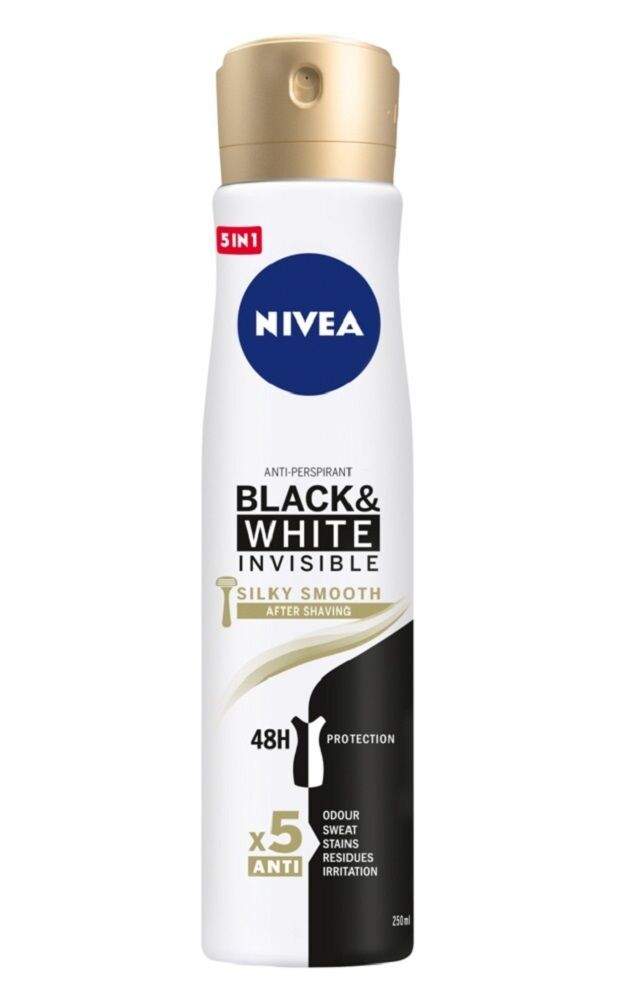 Nivea Black&White Invisible Silky Smooth антиперспирант для женщин, 250 ml
Nivea Black&White Invisible Silky Smooth антиперспирант для женщин, 250 ml