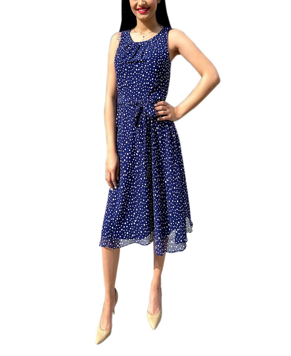 Миниатюрное шифоновое платье без рукавов с поясом NY Collection, мульти
Миниатюрное шифоновое платье без рукавов с поясом NY Collection, мульти