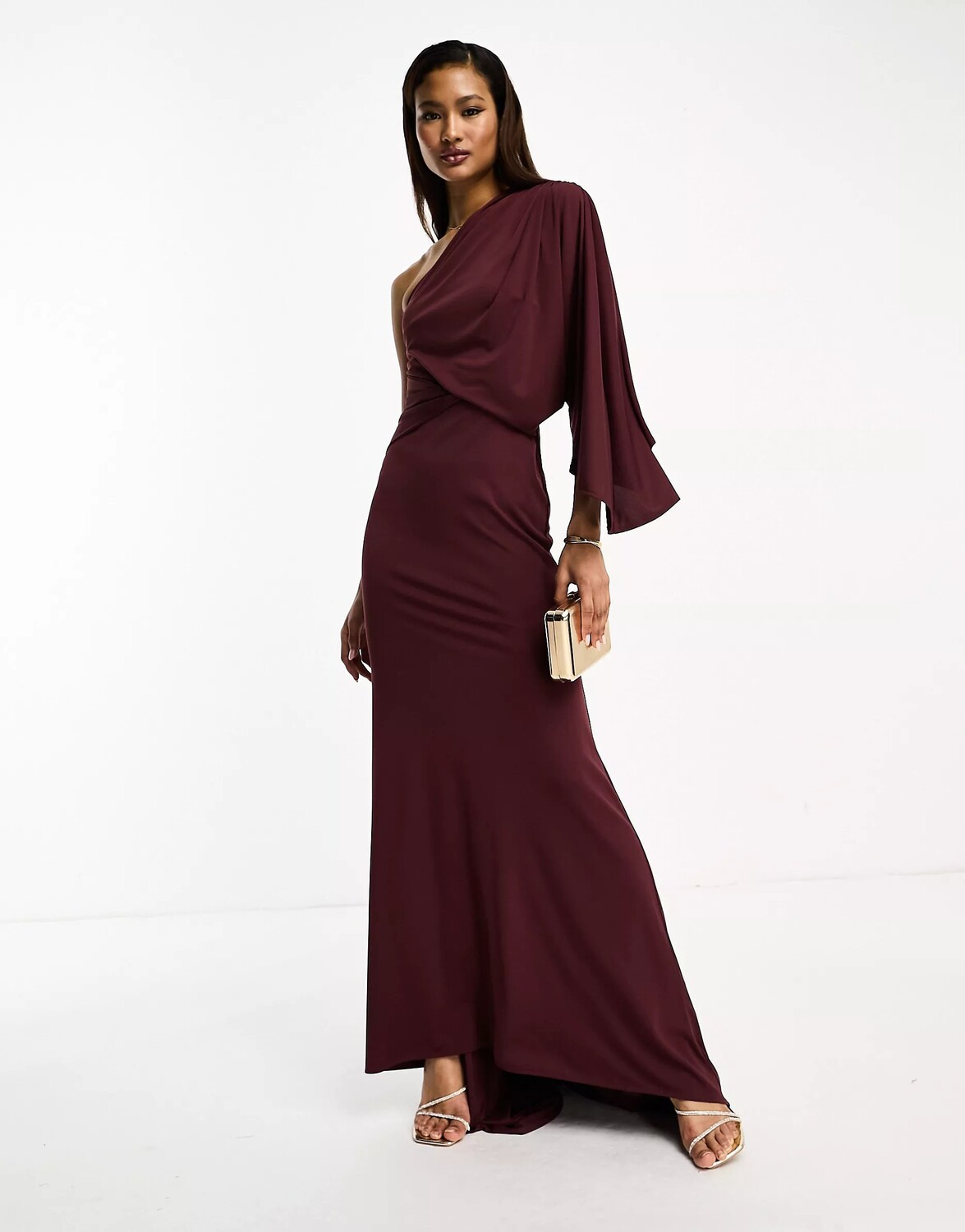 Платье макси Asos Design One Shoulder Premium Draped With Train Detail, бордовый
Платье макси Asos Design One Shoulder Premium Draped With Train Detail, бордовый