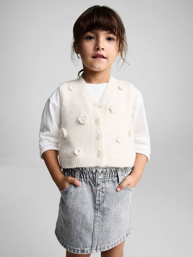 Детская хлопчатобумажная джинсовая юбка cindy Mango, цвет Open Grey 
Детская хлопчатобумажная джинсовая юбка cindy Mango, цвет Open Grey