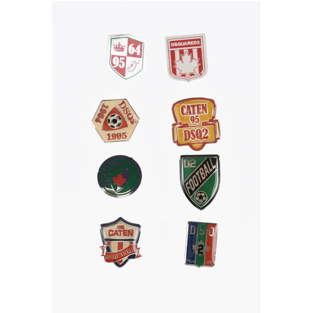 Набор из 8 металлических брошей с узором Dsquared2, мультиколор
Набор из 8 металлических брошей с узором Dsquared2, мультиколор